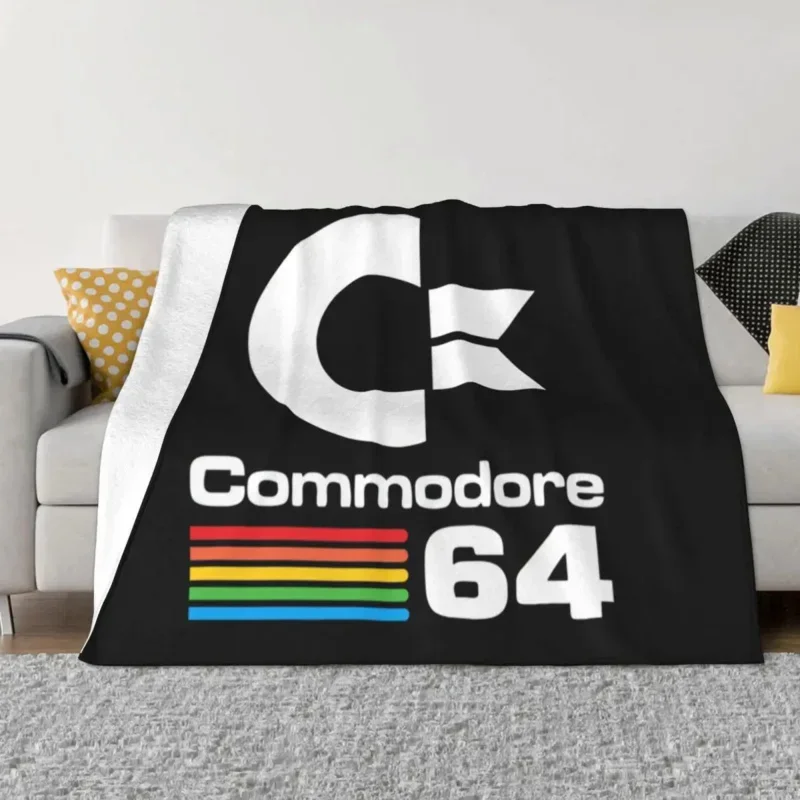 

Retro Commodore 64 Blanket Soft Fleece Spring Autumn Warm Flannel C64 Amiga Computer Throw Blankets for Sofa Car Bed Bedspread