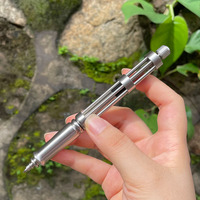 Gatling-shaped Multi-functional Ballpoint Pen Stainless Steel EDC Outdoor Writing Tool Handmade Signature Business Stationary