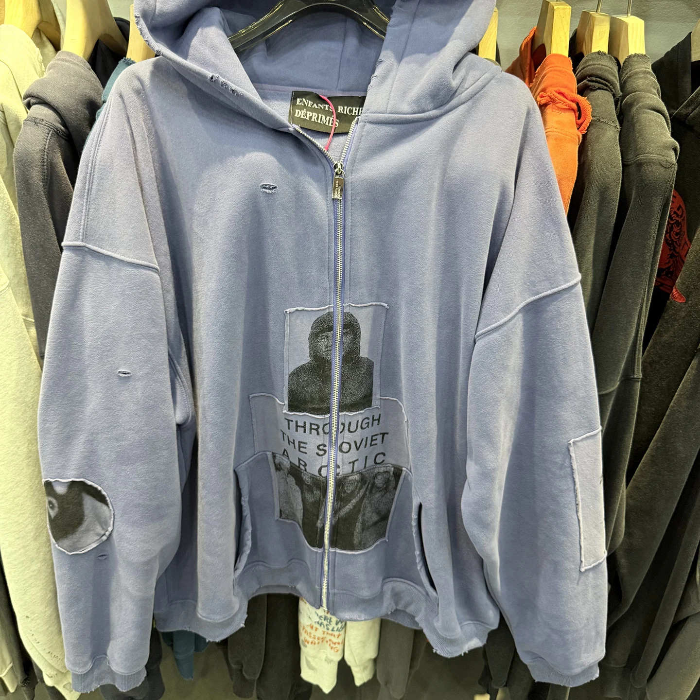 

Толстовка с капюшоном Jaet с лоскутным принтом для мужчин и женщин, уличная повседневная верхняя одежда, длинная молния-стойка