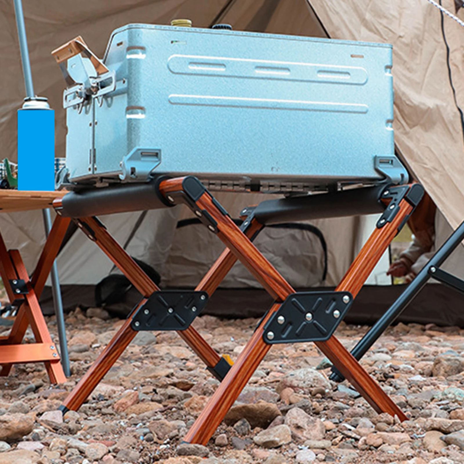 Folding Cooler Stand Luggage Rack Fridge Ice Box Holder Ice Bucket Stand Only for Fishing Camping Hiking BBQ Cooking Picnic