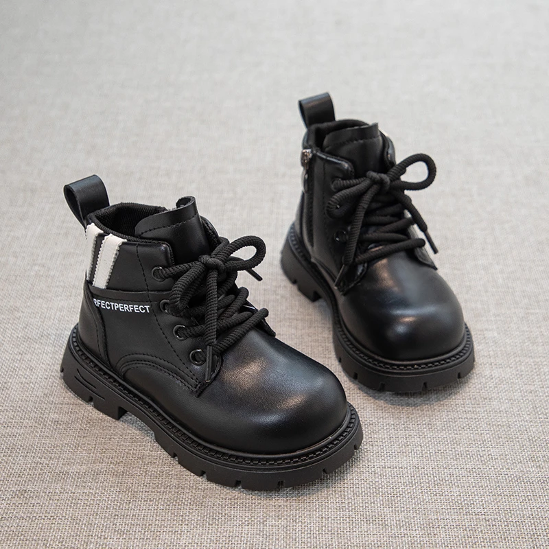 أحذية قصيرة للأطفال، أحذية بناتي على الطراز البريطاني عصرية بنعل ناعم مع أحذية فردية جلدية مضادة للانزلاق ومقاومة للاهتراء #5