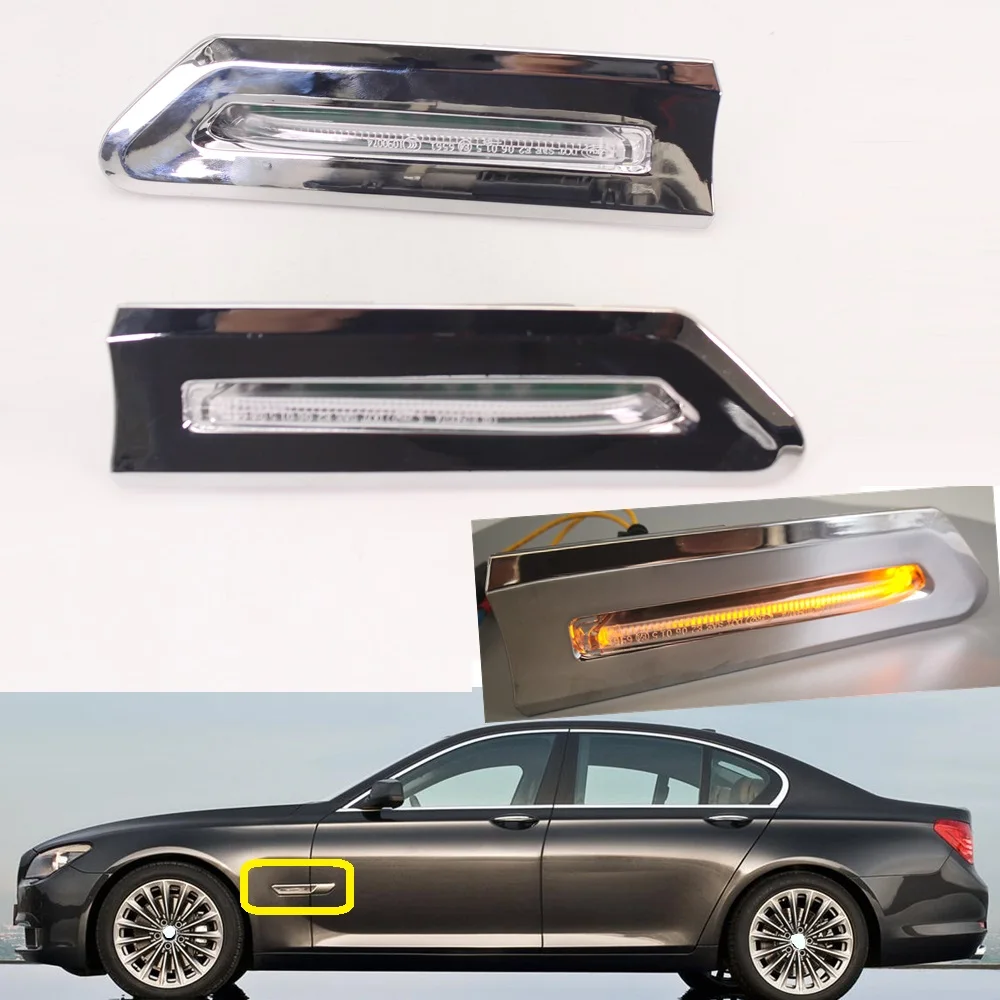 For BMW 7 Series F01 F02 F04 740 750 2009 2010 2011 2012 2013 2014 Car-Styling Side Marker Turn Signal Light Lamp Repeater