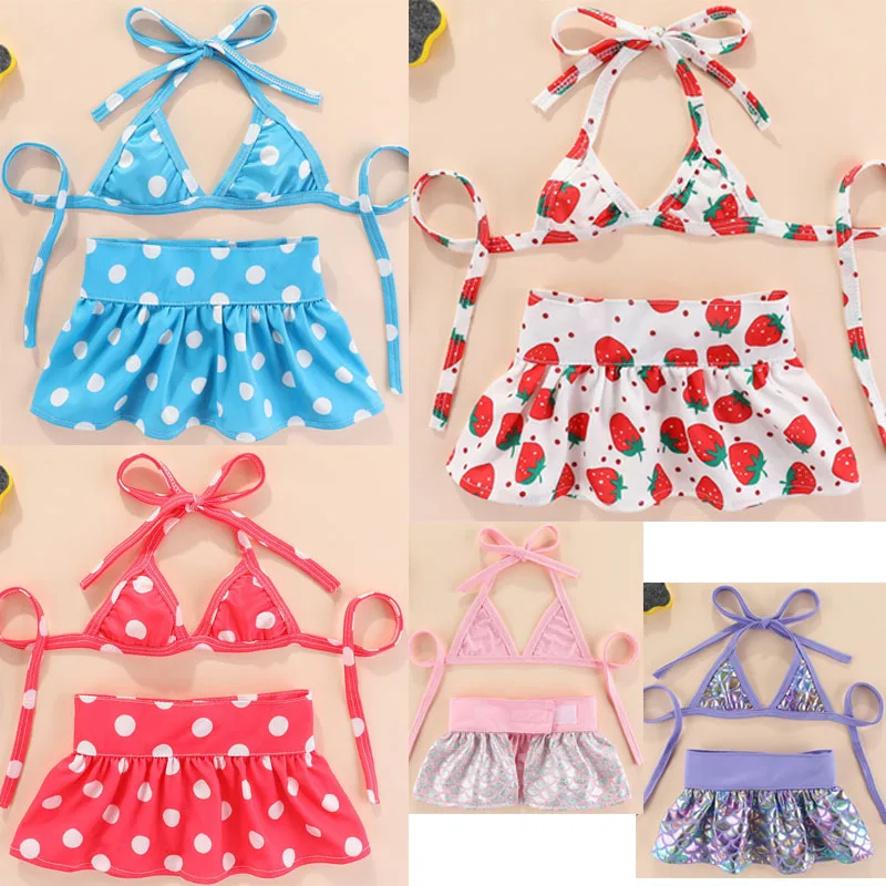 Conjunto de Vestido de Verano para Perro con Diseño de Sirena, Traje de Baño Bikini con Falda, Atuendo Moderno para Perros Pequeños, Yorkshire Terrier, Cachorros