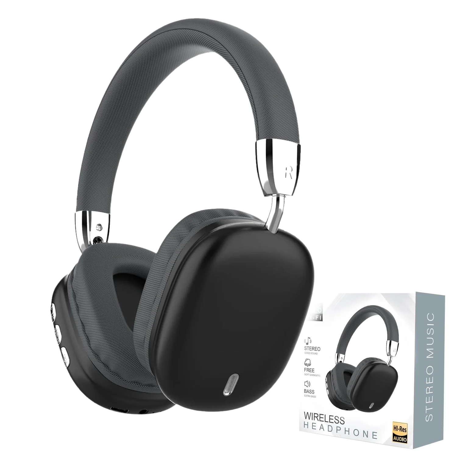B36 Bluetooth 5.3 Hi-Res Audio Noise Cancelling Over-Ear Headphones With Mic, Deep Bass Low Latency Gaming Headset, USB-C Fast Charging_voghion.com