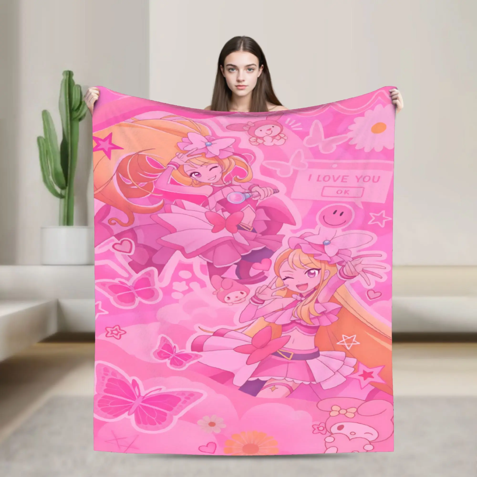 Warm Soft Blanket Travel Pretty Cure  Throw Blanket  Flannel Bedspread For Bedroom Graphic Sofa Bed Cover