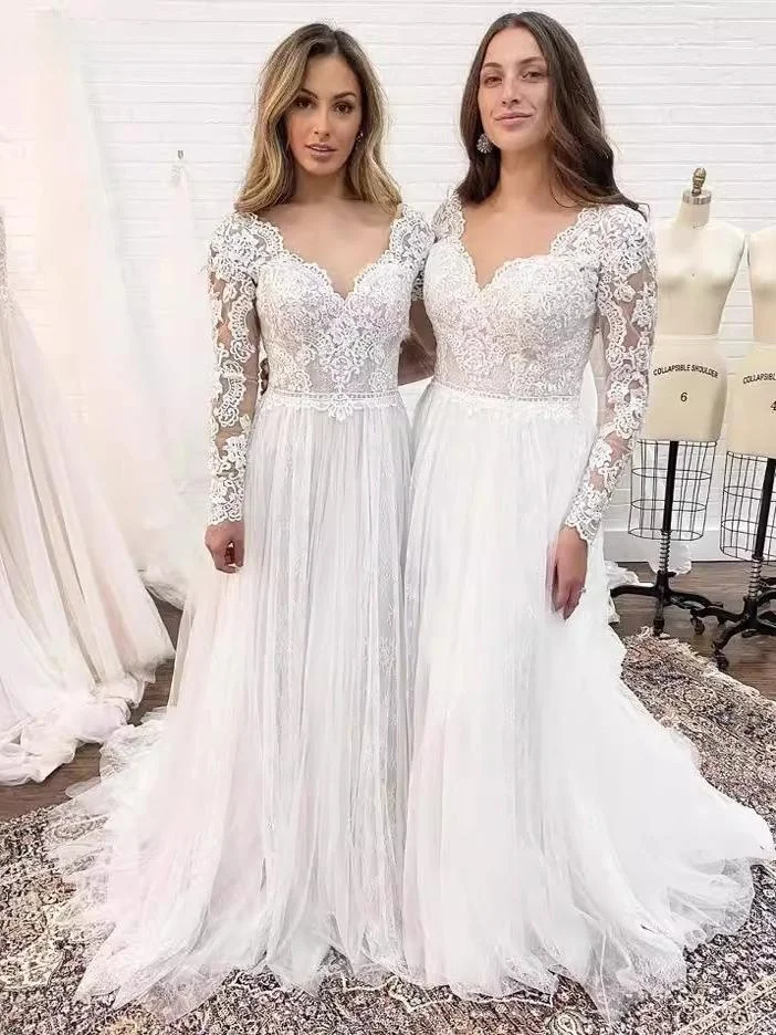 Faionable Long Sve Wedding Dr. 2024, maßgeschneidertes Kleid in Übergröße für Bräute, Ele Drapiertes Bal-Design, Sommer-Neuankömmling