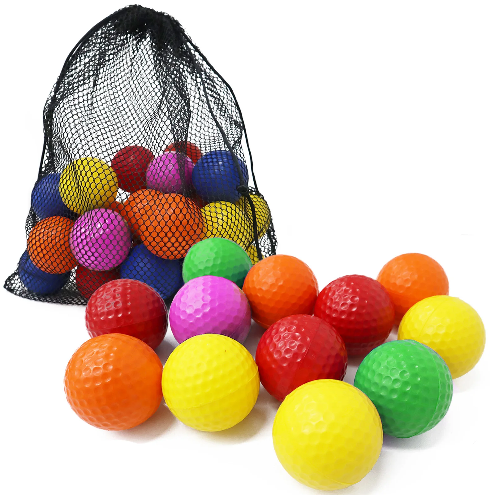 

50/100 упаковок полиэтиленовых пластиковых тренировочных мячей для гольфа, реалистичные тренировочные мячи для полетов на ощупь для заднего двора в помещении или на открытом воздухе