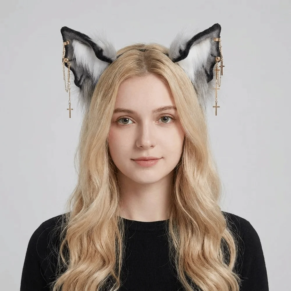 Practical Bat Beast Ears Headband Animal Furry Gothic Headband Hair Accessories Reusable Lolita Ears Headwear Children