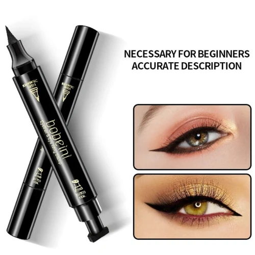 Imagen 2 del producto Lápiz Delineador de ojos líquido superimpermeable negro sello de doble cabeza delineador de ojos de larga duración ojo de gato maquiagem herramienta de maquillaje cosmético