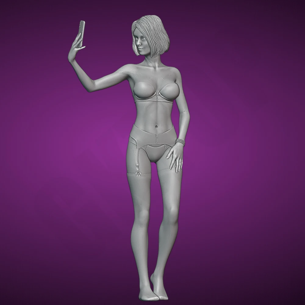 

1/24 3d Print Model Kit Sexy Girl Selfie in Lingerie Resin Figure Model Kit Diy Micro Reduction Statue Unpainted Garage Kit Toys