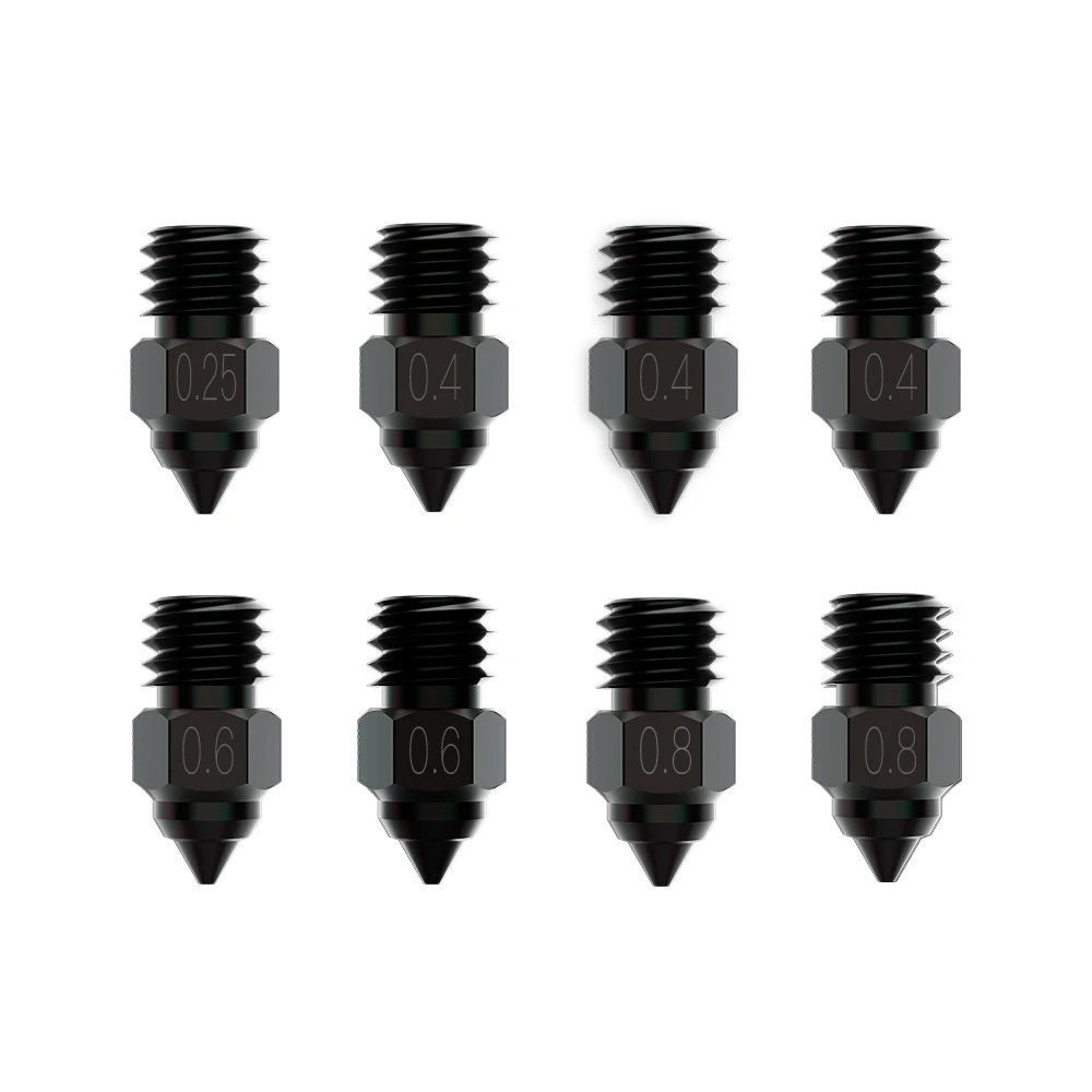 

8pcs Nozzle 0.25 0.6 0.8 0.4MM Premium High-end Hardened Steel For Creatity Ender-3 Ender-5 Plus CR-10 S4 S5 Ender-6 3D Printer