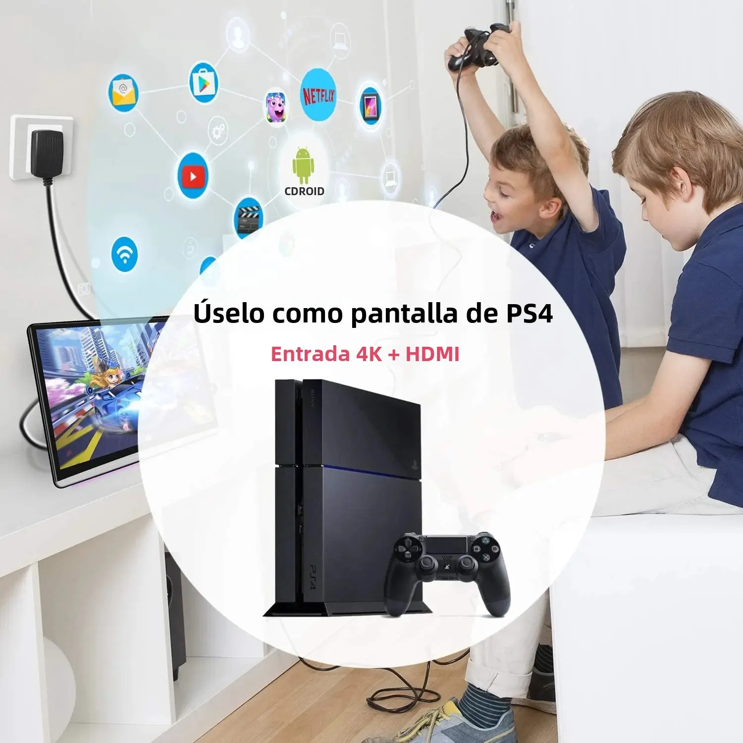 Monitor de reposacabezas de TV para coche de 13,3 pulgadas 4 + 64G Android14.0 4K 1080P pantalla táctil 5G WIFI/Bluetooth/USB/HDMI/FM/reproductor de vídeo con enlace de espejo 5