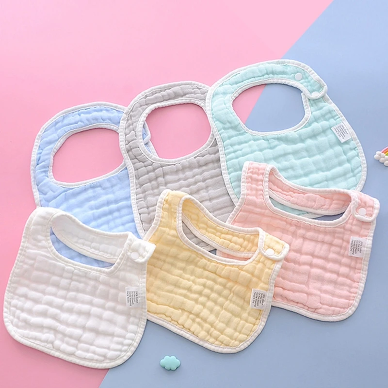 

6Pcs Baby Teething Bibs Newborn Feeding Cloth Towel Bandana Burp Cloth Cotton Bib 8 Layers Bib Infant Unisex Shower Gift