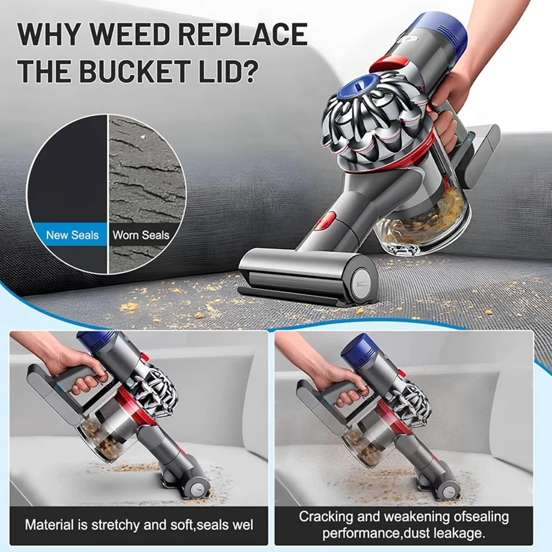 غطاء صندوق الغبار A98G + مجموعة مرشحات HEPA قبل وبعد بديلة للمكنسة الكهربائية Dyson V7 V8، ملحقات غطاء كوب الأوساخ