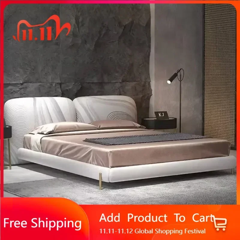 

Princess Bedroom Double Bed Wood Luxury Elegant Side Table Queen Bed Frame Twin Nordic Letto Matrimoniale Living Room Furniture