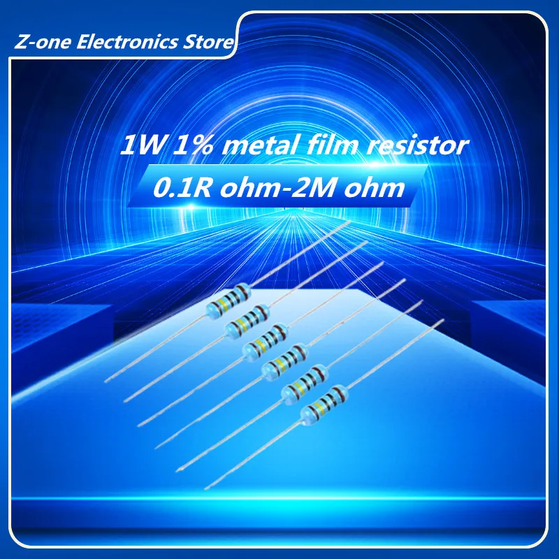 

20pcs 1W metal film resistor 1% 1R-2.2M 0.1R 0.22R 1R 180R 1K 3.3K 4.7 10K 43K 51K 220K 510K 10 47 100 120 220 470 1M 2.2M ohm