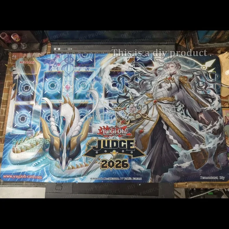 600x350mm Yu-Gi-Oh! Ame No Habakiri No Mitsurugi Battle Playmat 2mmNoSeamEdge Mitsurugi No Mikoto Rubber Board Game Card Mat Toy