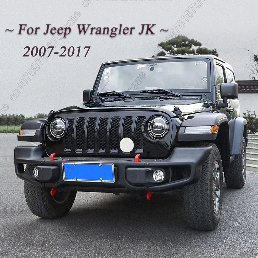 JL Style Front Hood Grille Racing Bumper Grill Exterior Part For Jeep Wrangler JK 2007-2017 Front  Racing Grill Mesh Tuning