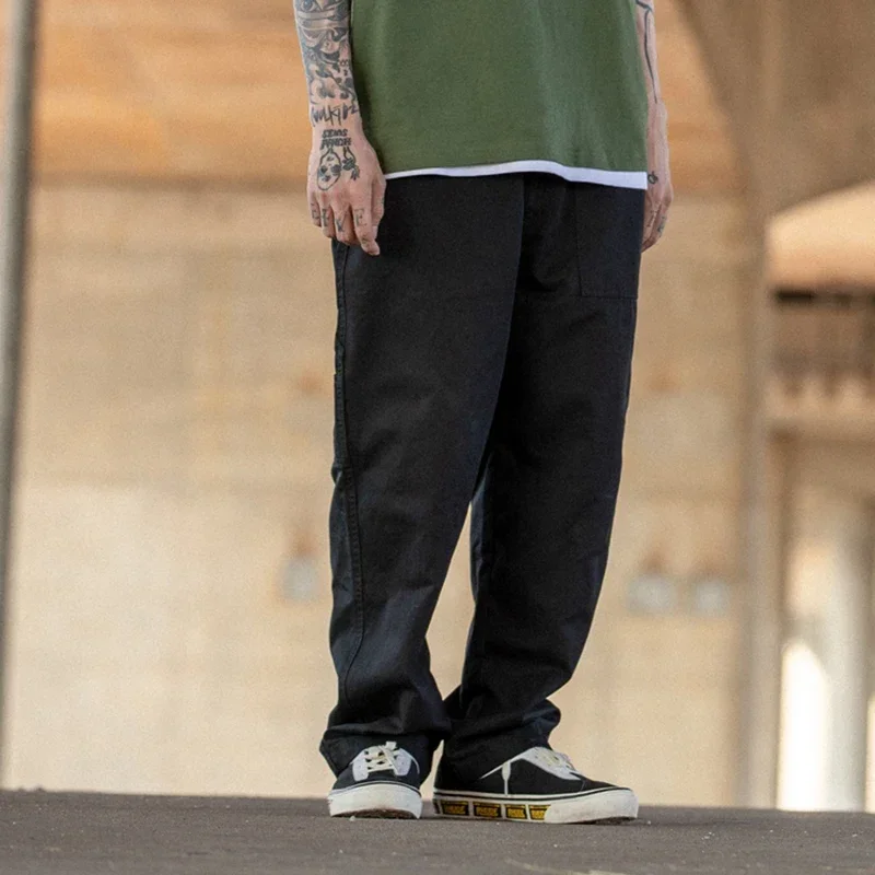 Multi-pocket Cargo Pants Men Streetwear Loose Straight Casual Baggy Pant Mens Wide Leg Canvas Trousers Work Trouser