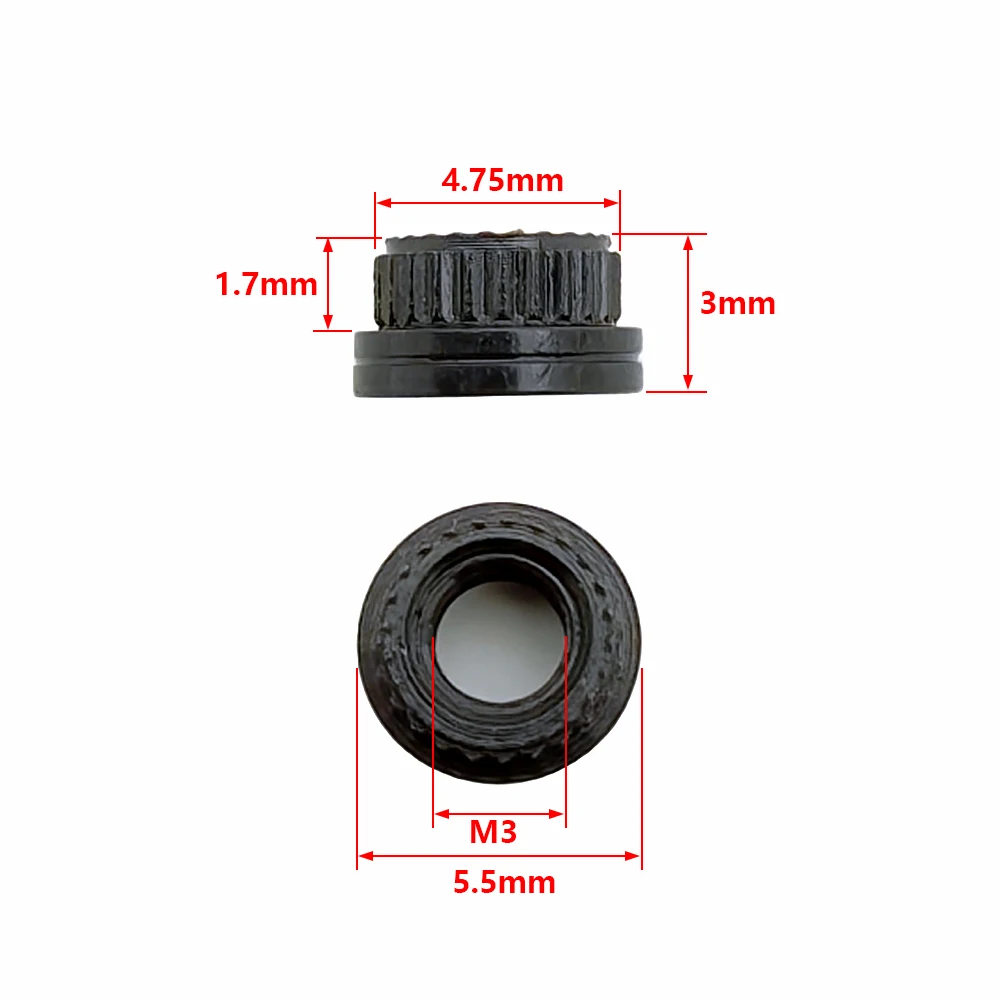 20/100PCS M3 Hexagonal Press Rivet Nut Straight Thread Carbon Steel High Hardness for Carbon Fiber Plate