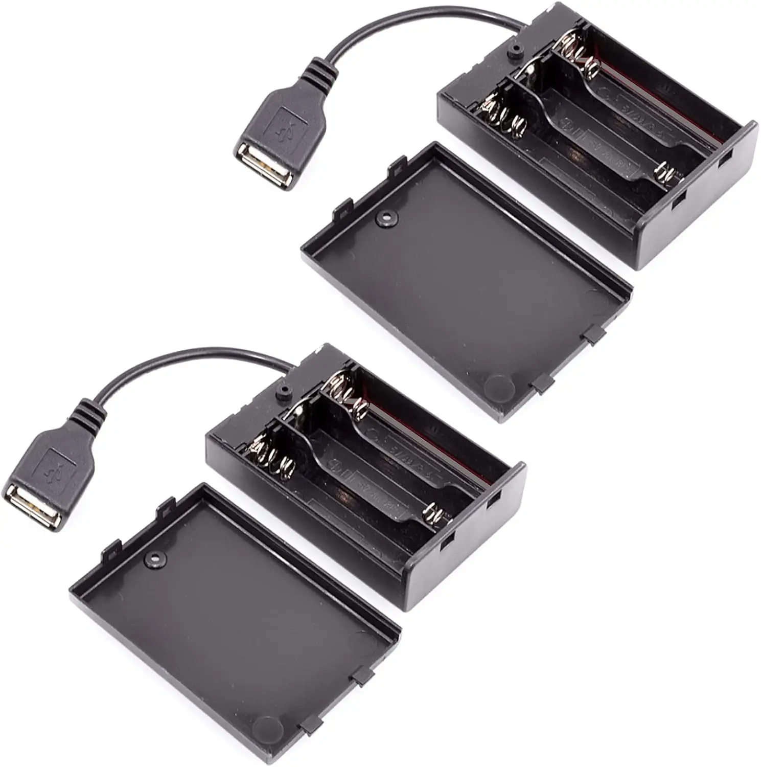 

3/4 AA Battery Holder Battery Case Box Storage 4.5-6V with Cover and Switch with USB Cable Building Block Led Light Kit