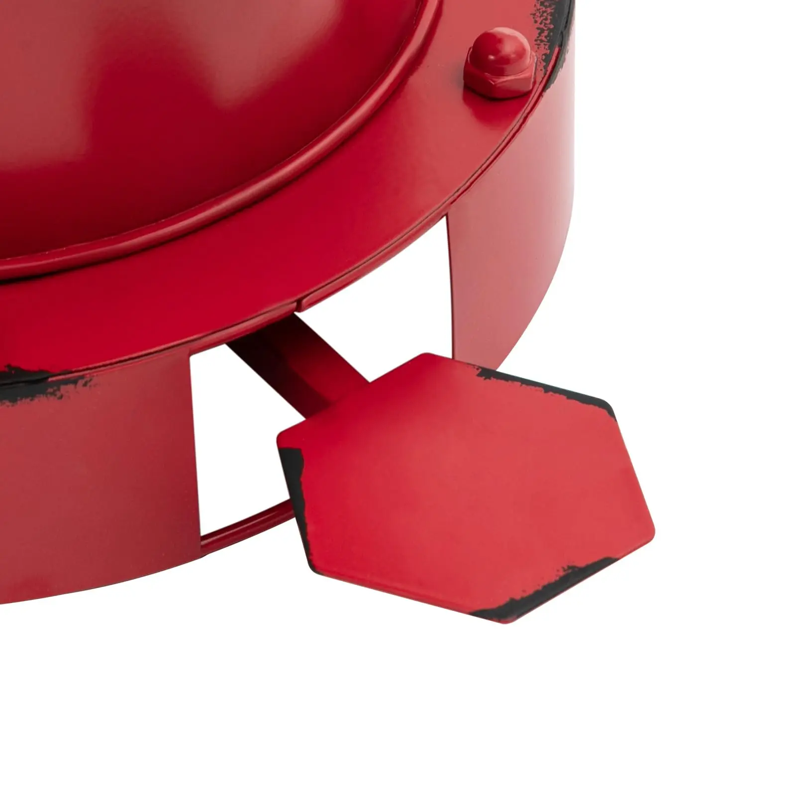 سلة قمامة ريترو مع غطاء، داخلي وخارجي 11.8 * 15.35 في صندوق نفايات مع دواسة، لحديقة الحديقة (أحمر)