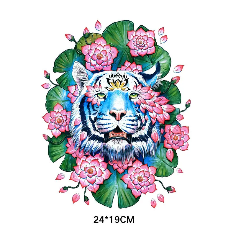 Turtle Rose Tiger Starry Cat Heat Transfer Fine Clothing Thermoadhesive Patches Iron On Patches For Clothing DIY T-shirt Sticker