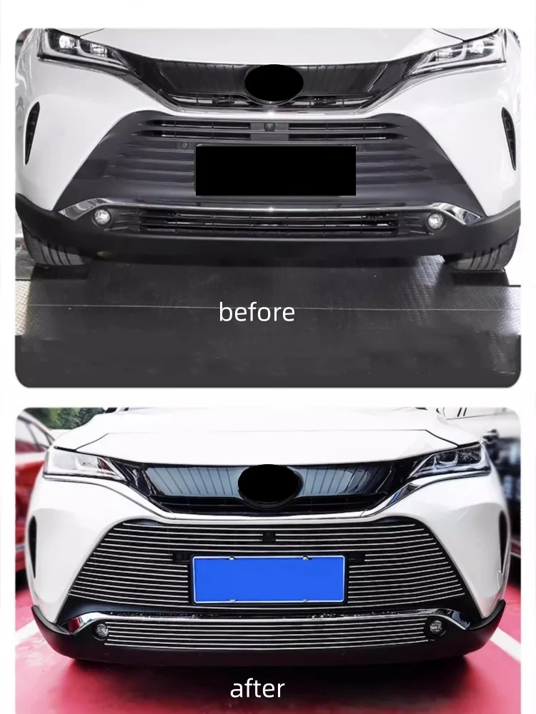 Top Bottom Grill Trim for Toyota Harrier 2022-2023 modified Grille Front bumper net Radiator Grille Trim Car Accessories