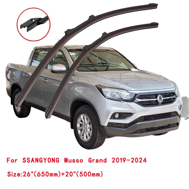 For SSANGYONG MUSSO 1993-2024 Car Windshield Wiper Blade Front Windscreen Brushes Washer Accessories Cleaning Replacement Parts