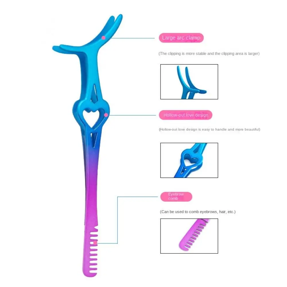 Pince à épiler pour faux cils en acier inoxydable, applicateur de cils dégradés, assistant de faux cils, peigne EyebloggComb, 2 en 1