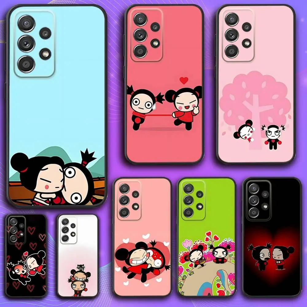 

Cartoon Pucca Cute G-Garu Phone Case For Samsung S 25,24,23,22,30,21,10,9,Ultra,Plus,Lite,FE,4,5 G Soft Black Case