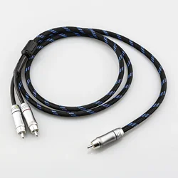 Wysokiej jakości kabel Subwoofer HiFi Y RCA 1 męski do 2 męski kabel Audio