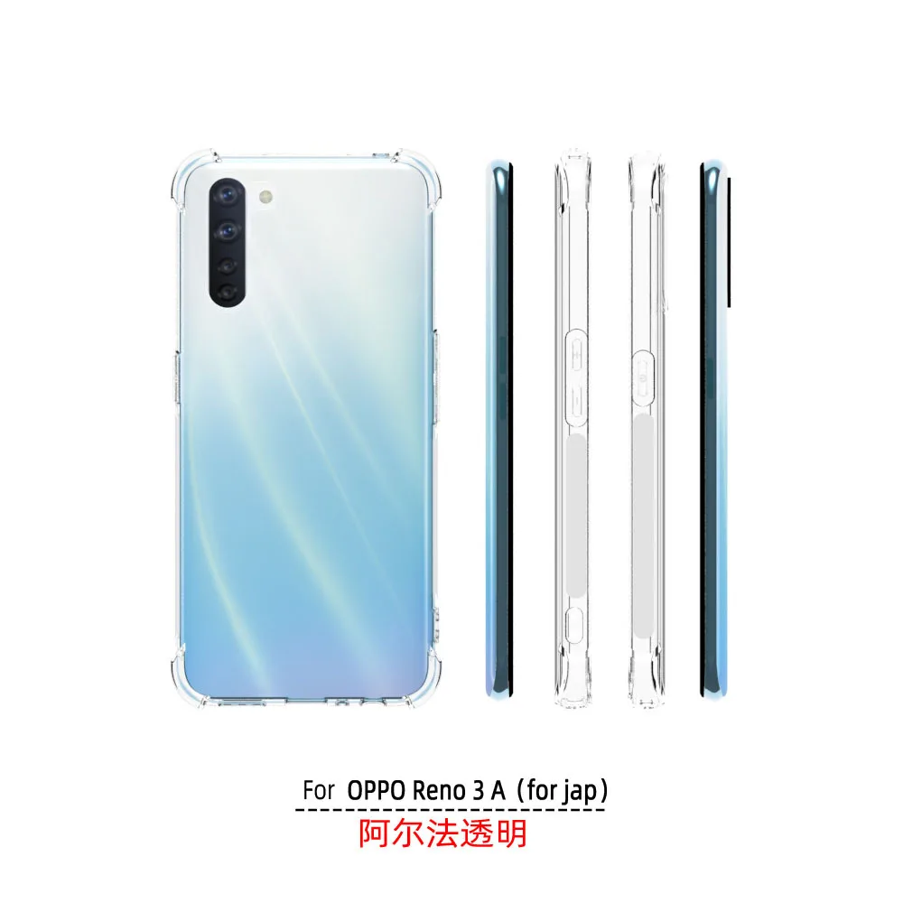 Luftkissen-Schutzhülle für Oppo Reno 3A 5A 7A 9A 11A 13A 15A Transparente Airbag-Silikon-TPU-Rückabdeckung für Oppo Reno 13A 15A – Detail 10