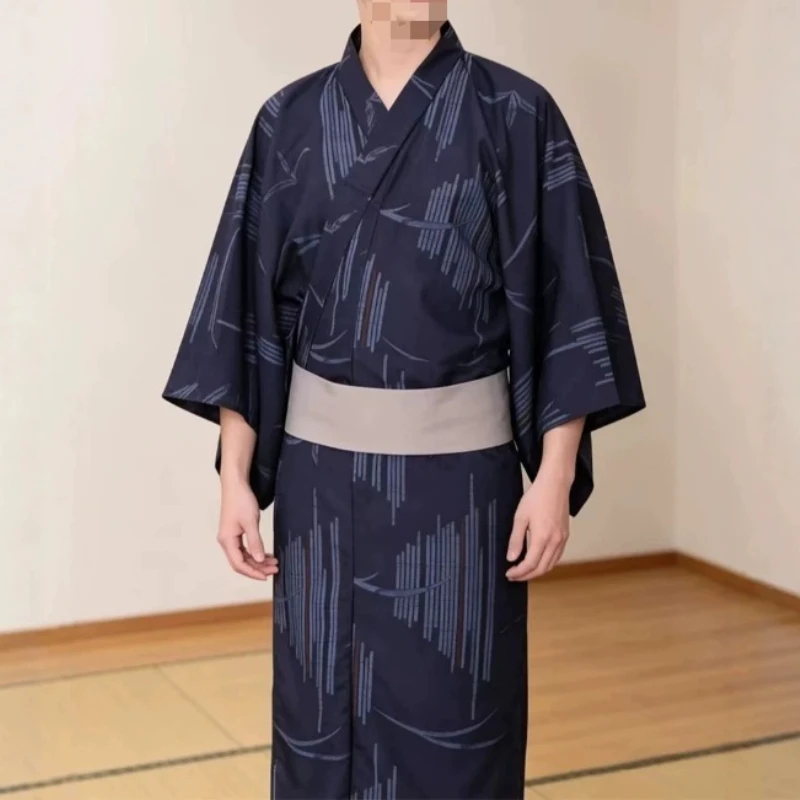 Men's Japanese Yukata Kimono Robe, Samurai‑Style Apparel, Suitable for Photo Studio Shoots, Themed Games and Party Role‑Playing