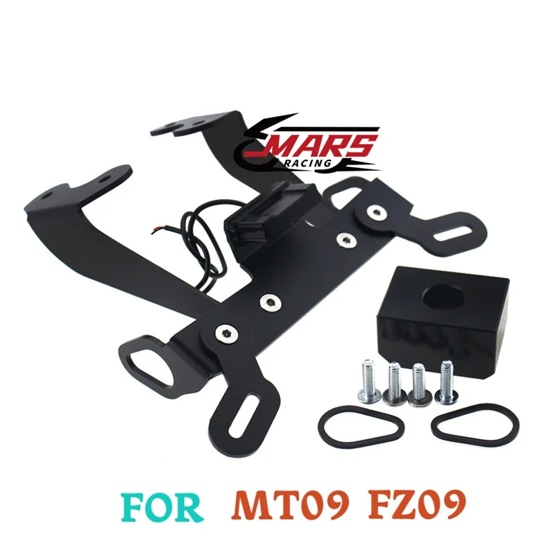 For YAMAHA MT09 FZ09 2017 2018 2019 2020 Motorcycle Accessories LED Light Rear Short tail license plate holder Frame Bracket