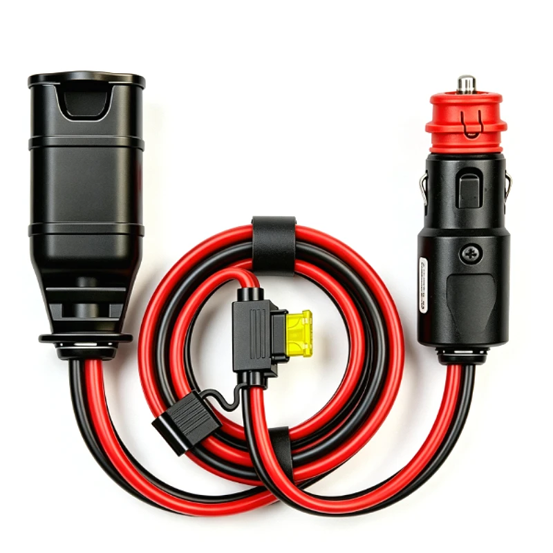 European DIN Cigarette Lighter to CTEK Connect Cable 16AWG Heavy Gauge Automotive Wire for Vehicle Battery Charging