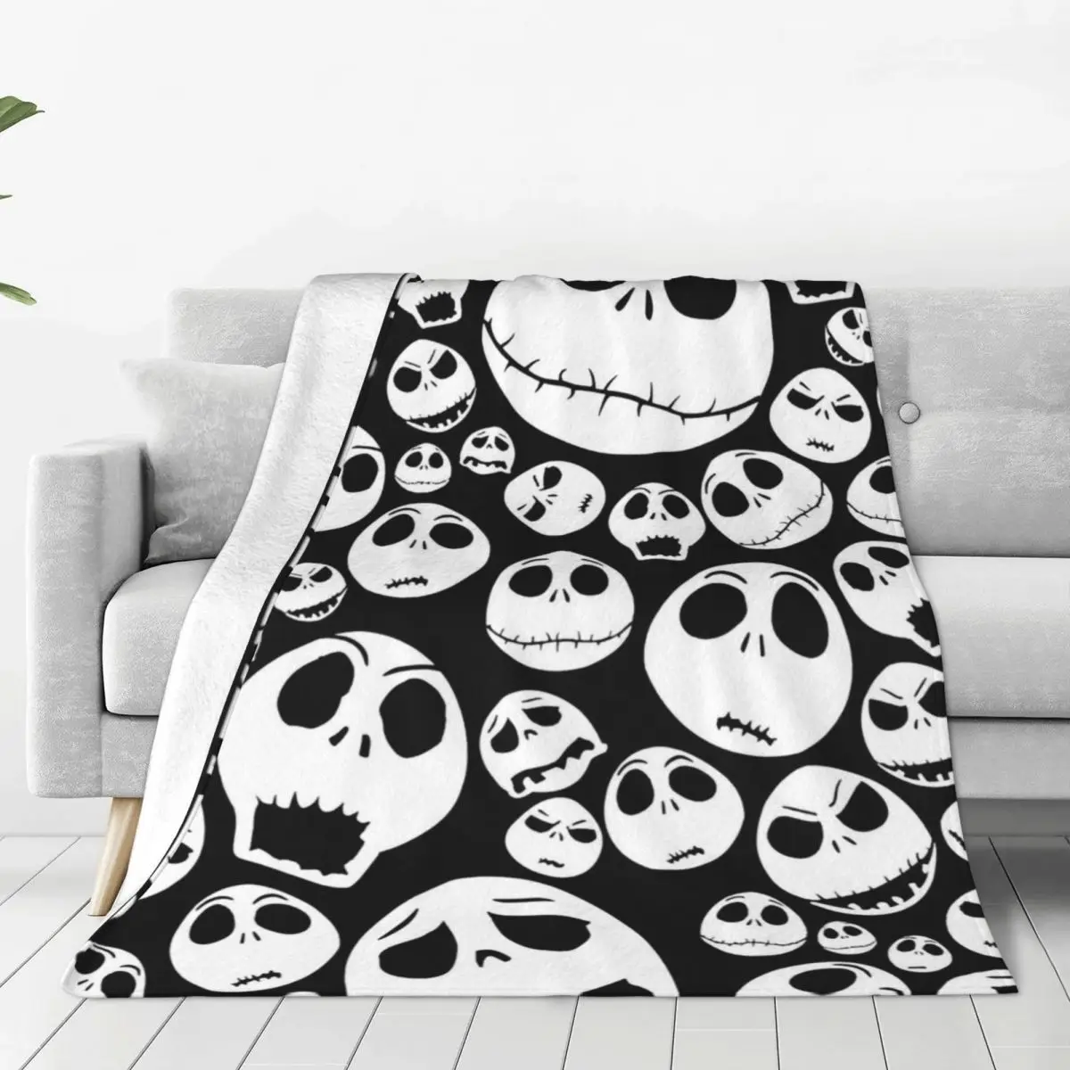 The Nightmare Before Christmas Blankets Jack Cartoon Decorative Flannel Throw Blanket