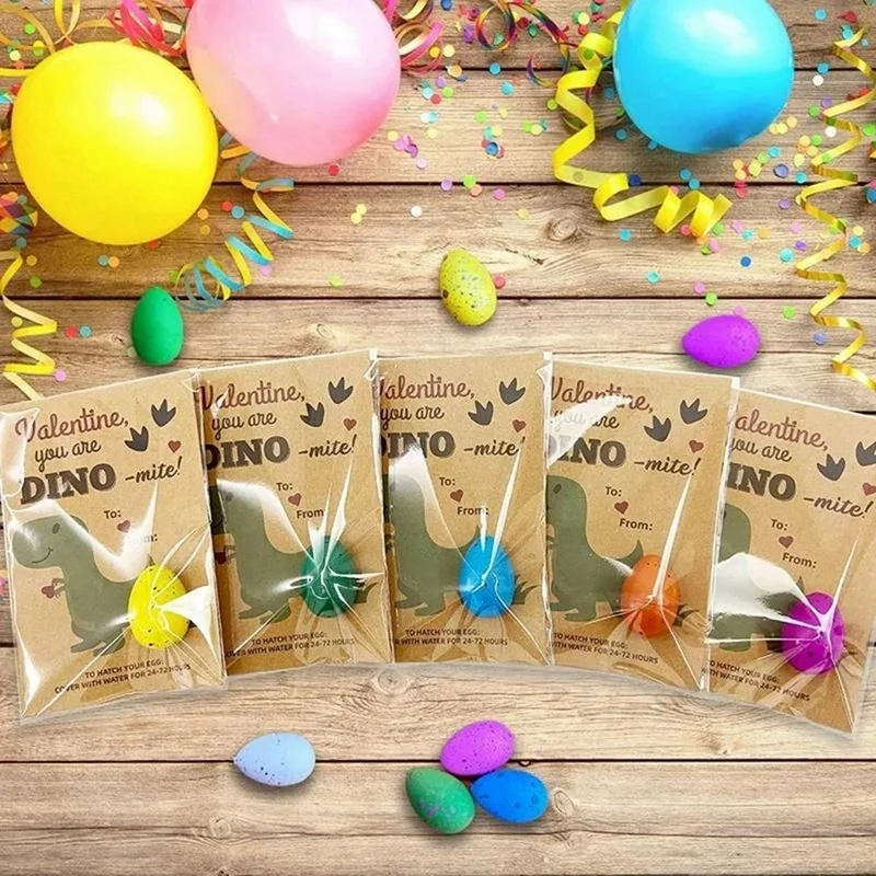 5PCS Cute Magic Hatching Growing Dinosaur Eggs Treat Kids Birthday Party Favor Baby Shower Guest Well-Made