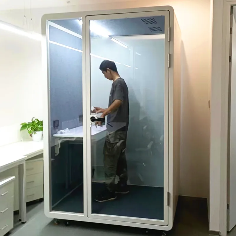 Single Person Studio Booth Recording Booth Studio with Ventilation Lighting Outlets