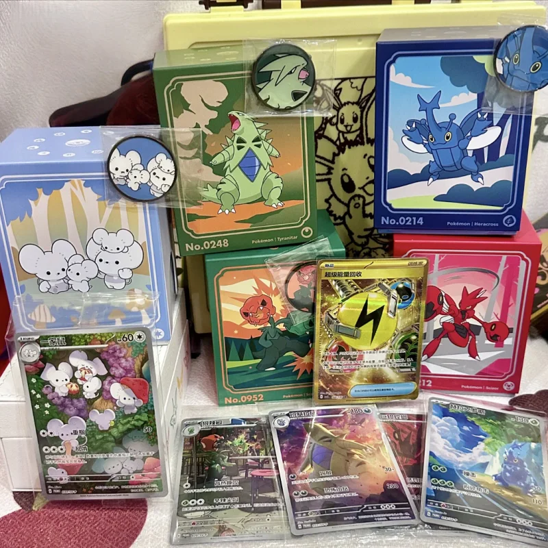 

New Genuine Pokemon Collect 'Em All 151 Starter Battle Collection Box With Metal Card Case Set Festvial Surprise Gifts Toys