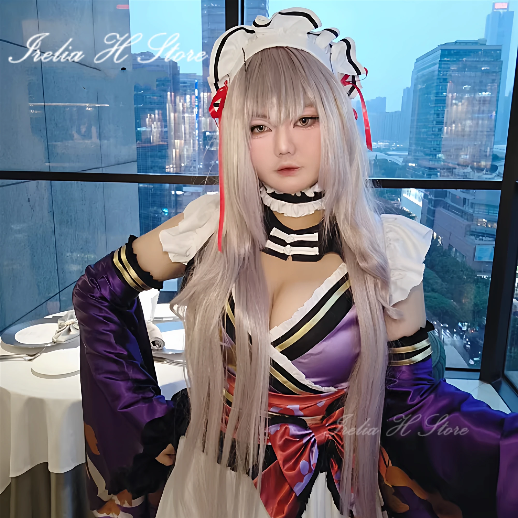 

Irelia H Store Guren from NI KKE Guren Cosplay Costume for women cutie cafe maid dress female