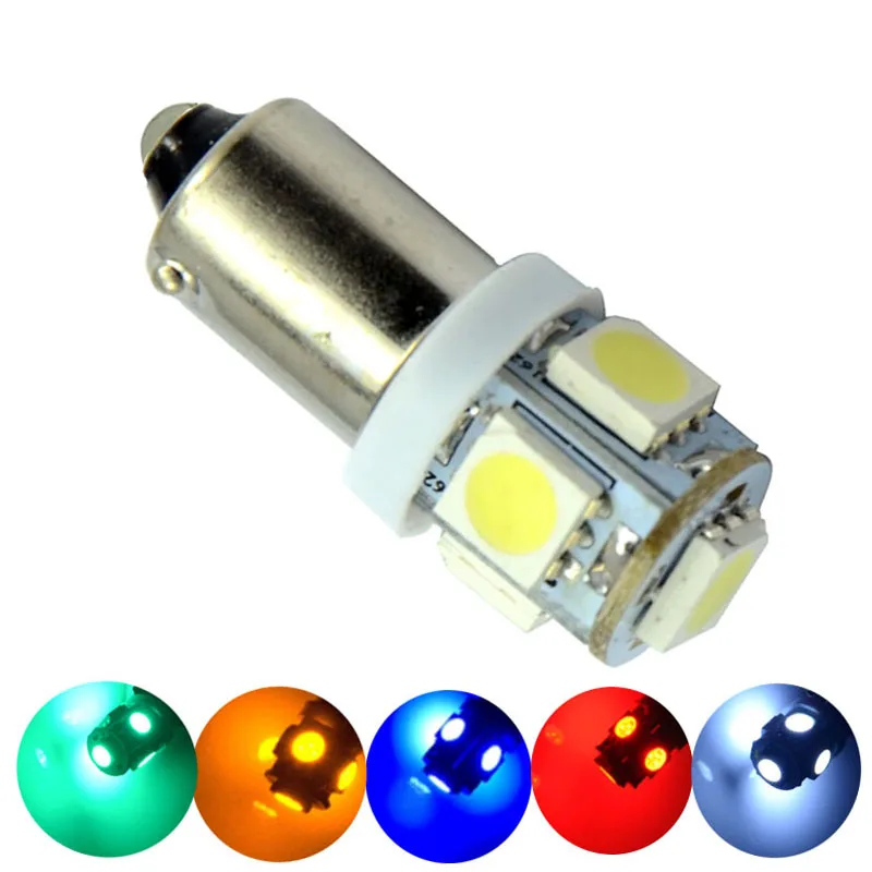 100pcs 6.3V 6V 12V 24V BA9S T4W Pinball Game Machine LED Light Bulb Car LED Clearance Reading Light Bulb 5SMD 5050 White Red