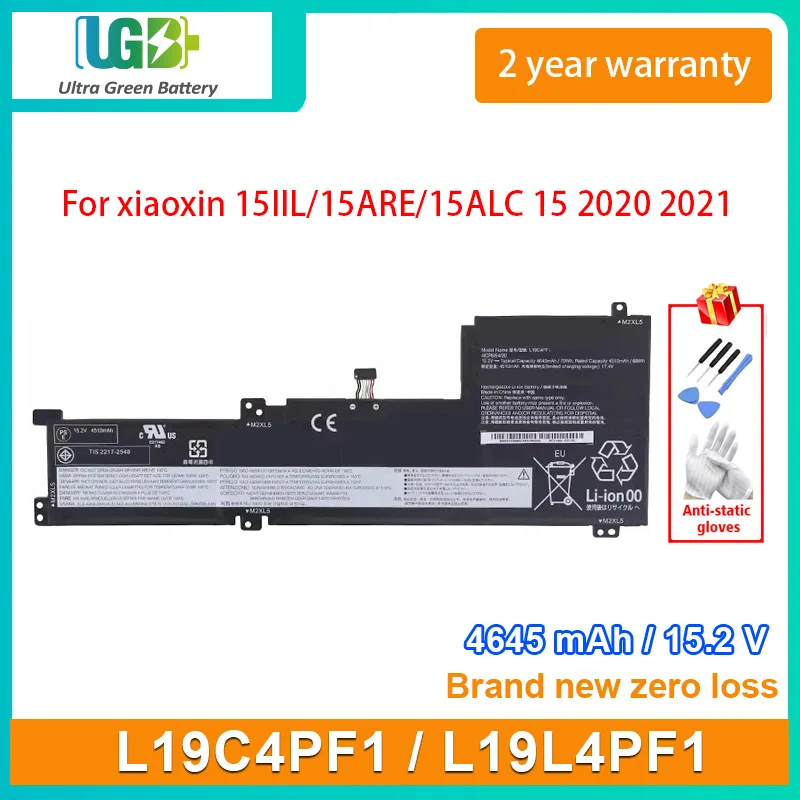 

UGB New L19C4PF1 L19L4PF1 L19M4PF1 Laptop Battery For Lenovo xiaoxin 15IIL/15ARE/15ALC 15 2020 2021 Series 15.2V 4645mAh 70Wh