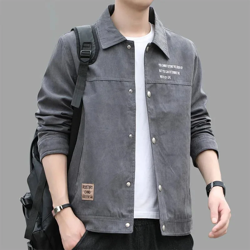 

Men's outerwear Spring/Autumn 2025 new lapel jacket Casual men's workwear Spring/Autumn suede jacket