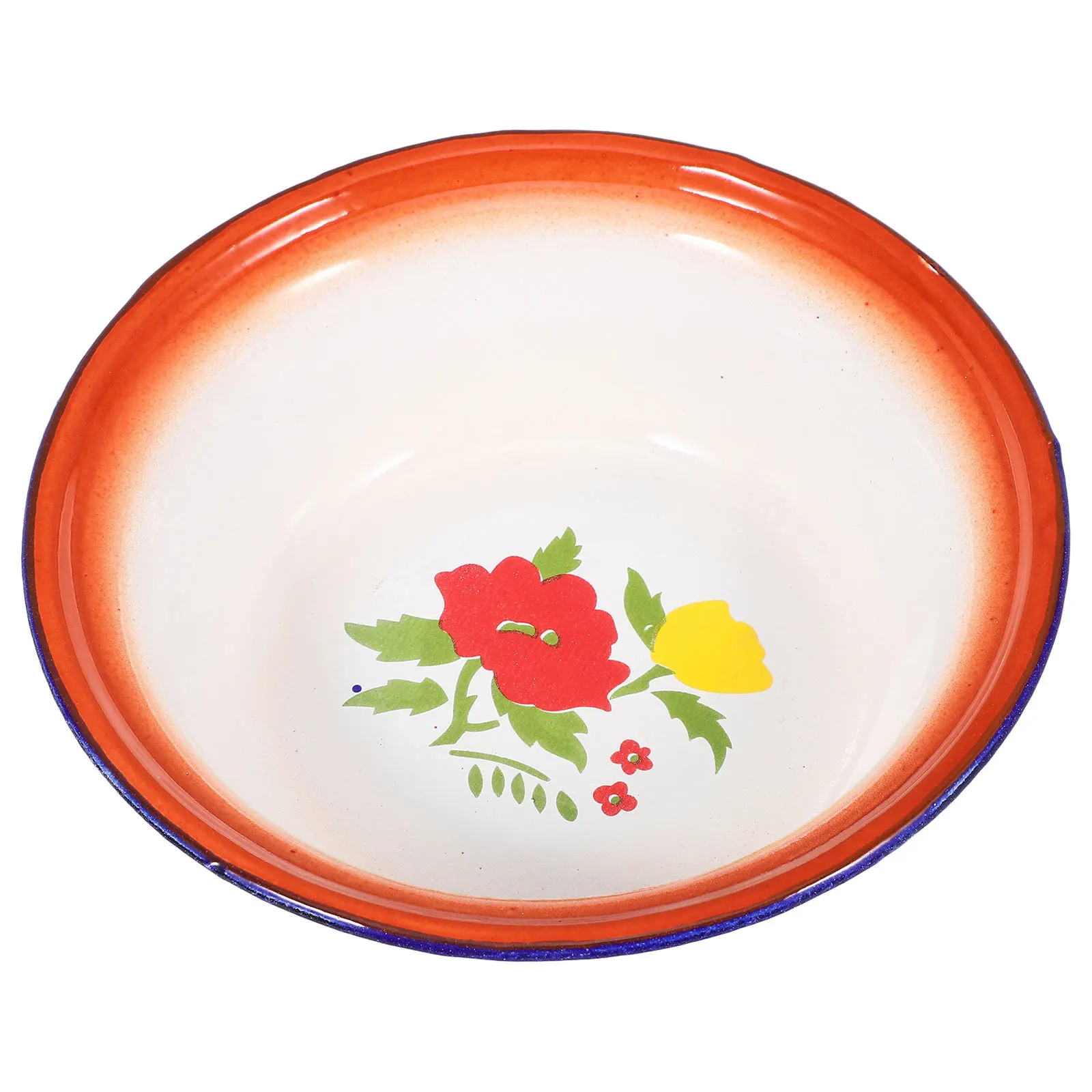 وعاء المينا سعة كبيرة الرجعية سميكة حامل حساء المطبخ سلطة خلط حوض خمر المينا وعاء تخزين المواد الغذائية #3