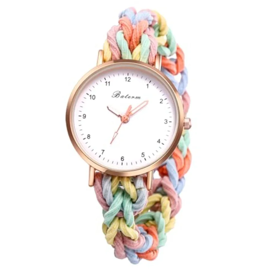 

Women's Elastic Braided Watches: Stretchy Strap ed Bracelet Quartz Wrist Watches for Women Ladies