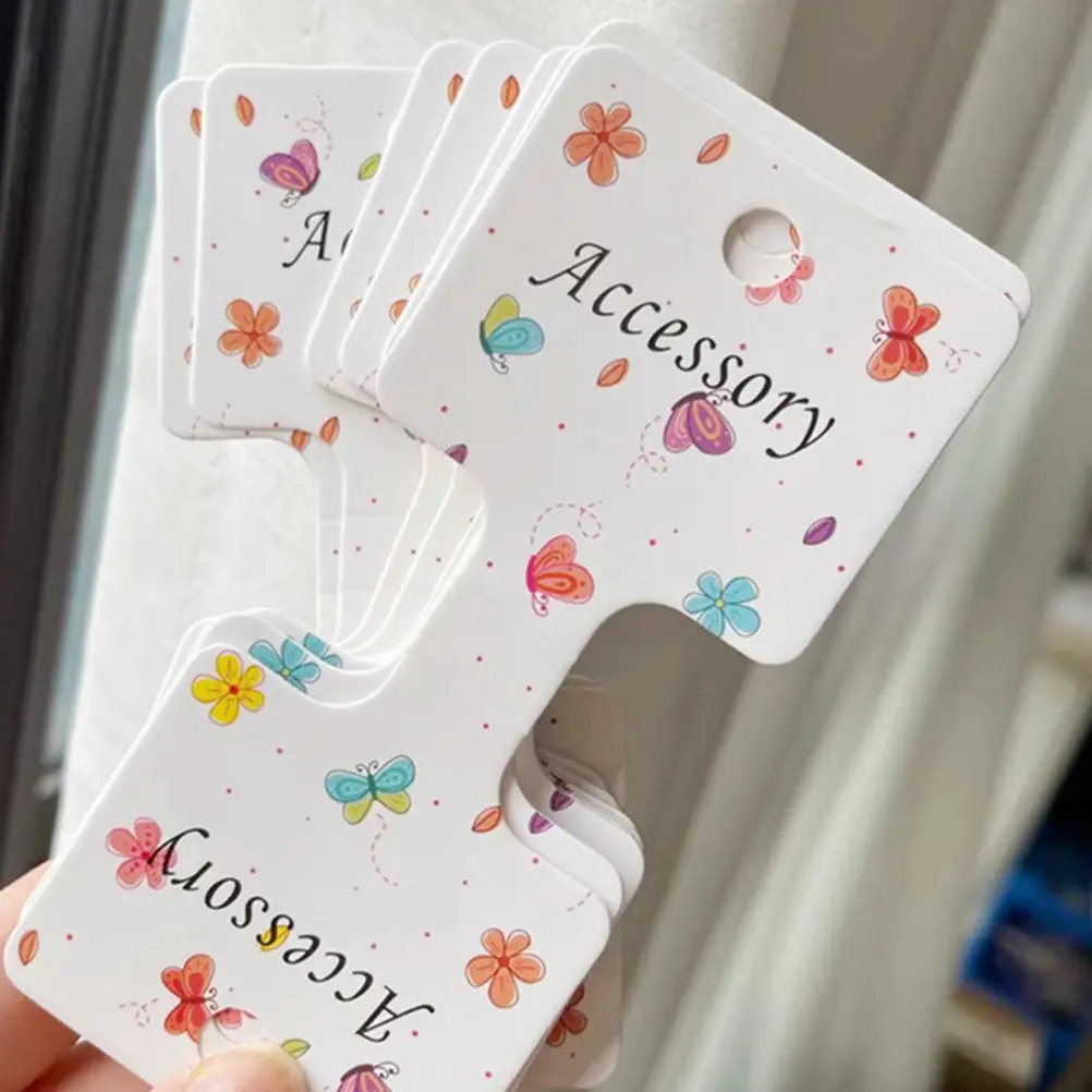 

200Pcs Hair Clip Display Cards Premium Paper Material for Hair Bows Bobby Pins Jewelry Hanging Holder for Retail Home Decor