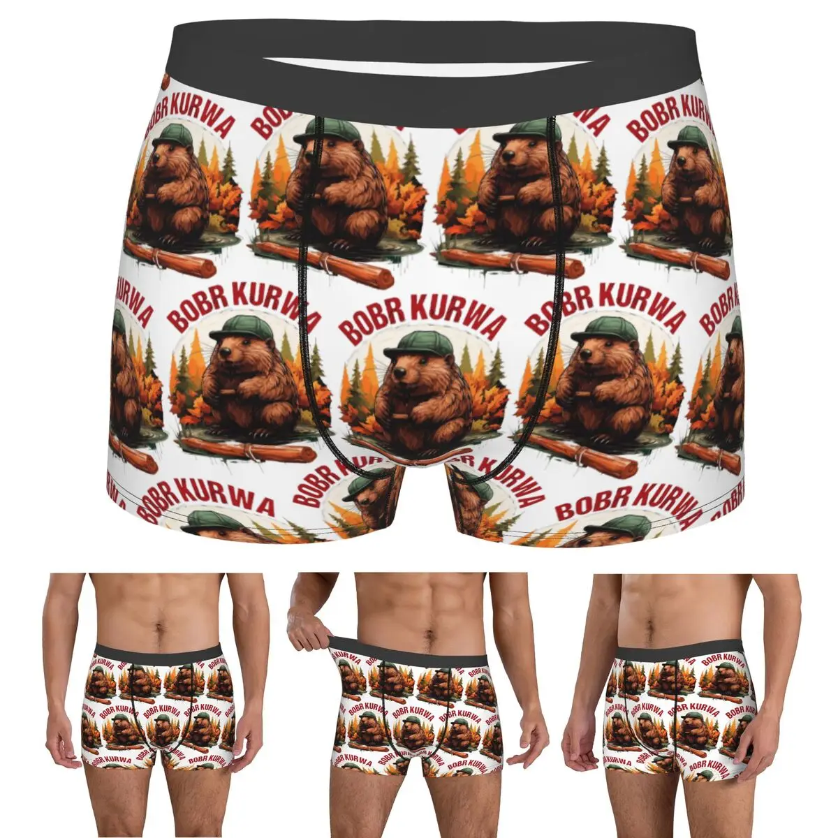 

Boxer Underpants Shorts Bobr Kurwa Bober Beaver Panties Men Soft Underwear for Homme Man Boyfriend Gift