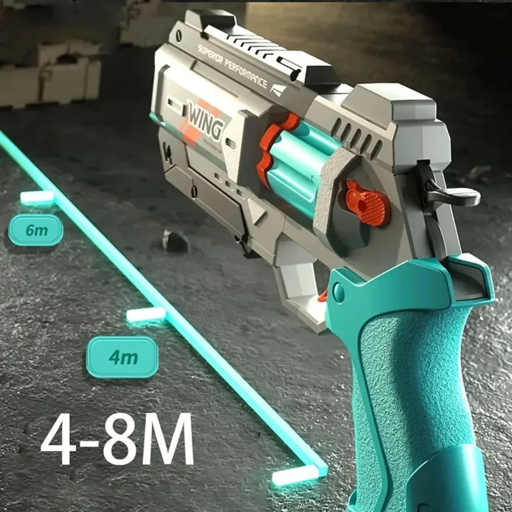 Soft Bullets Revolver Guns Toy Rapid Deformation Manual Loading Outdoor Sports Shooting Game for Children Christmas Gift