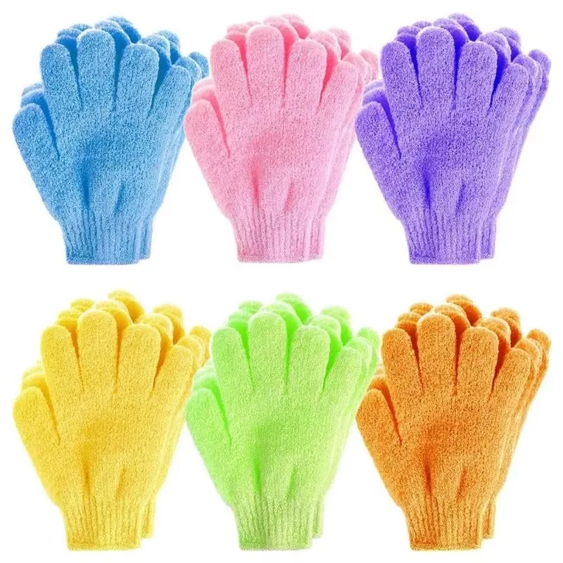 

1/2/4pairs Five Fingers Bath Gloves Household Shower Towel Scrub Body Wash Home Supply Elastic Wipe Back Bathing Cleaning Gloves